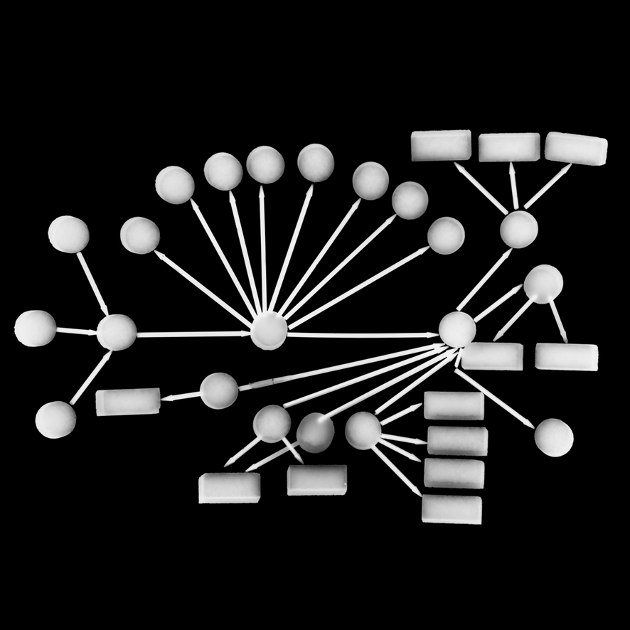 Photogramme de sucre représentant une modélisation graphique